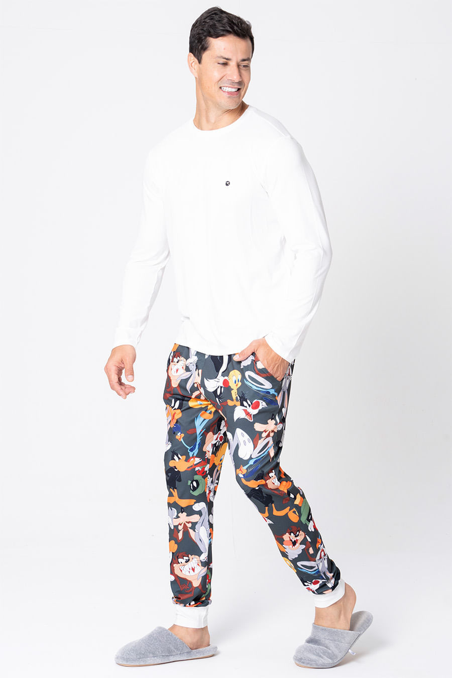 PIJAMA MASCULINO LONGO - LOONEY HOLLYWOOD PIJAMA MASCULINO LONGO - LOONEY HOLLYWOOD