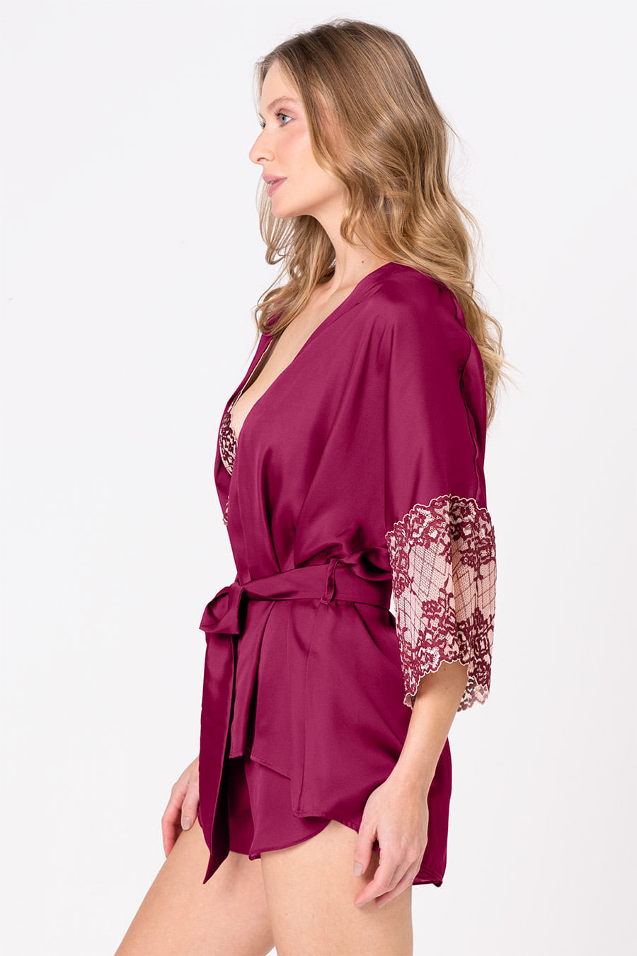 SHORT DOLL KIMONO ACETINADO - CLÁSSICOS ACETINADOS ROSA RUBI SHORT DOLL KIMONO ACETINADO - CLÁSSICOS ACETINADOS ROSA RUBI