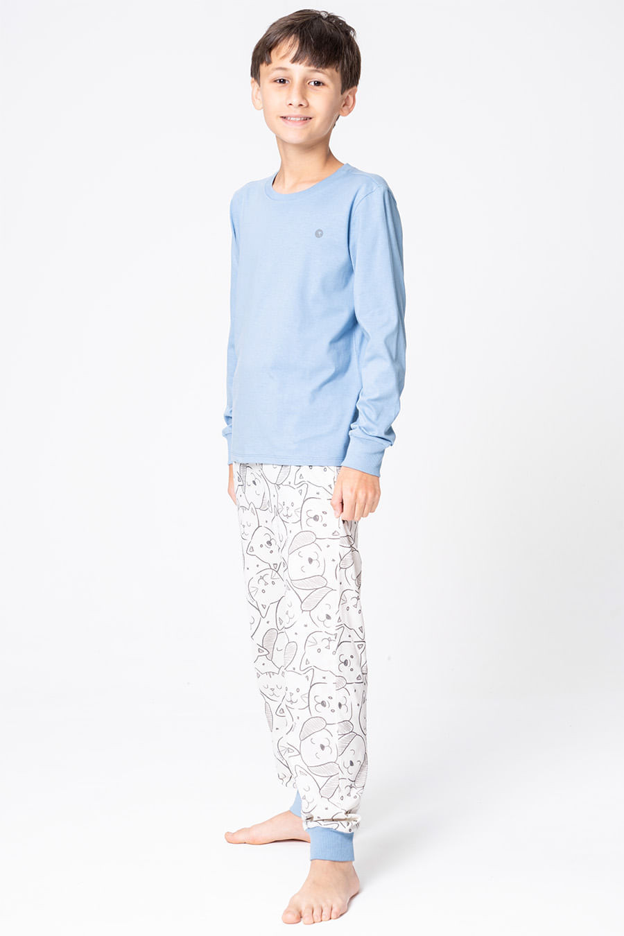 PIJAMA LONGO DE MALHA JUVENIL MENINO - PET COLORS PIJAMA LONGO DE MALHA JUVENIL MENINO - PET COLORS