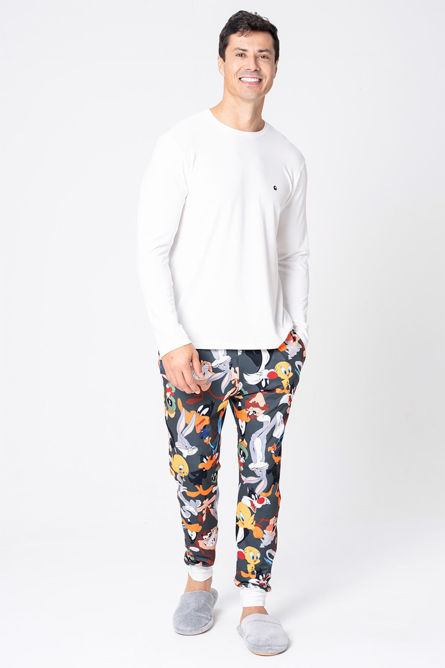 PIJAMA MASCULINO LONGO - LOONEY HOLLYWOOD PIJAMA MASCULINO LONGO - LOONEY HOLLYWOOD