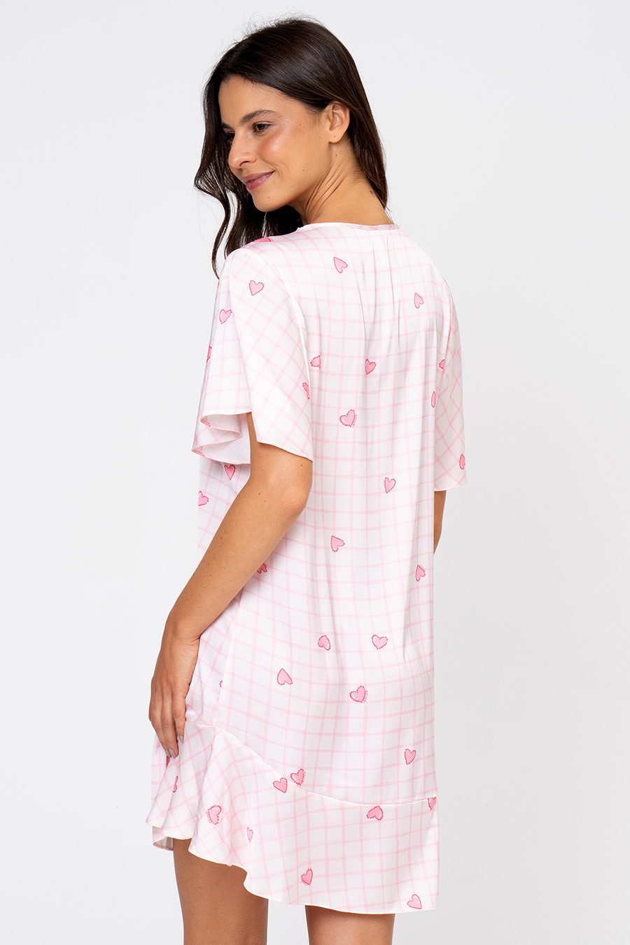 CAMISOLA CORAÇÕES COM BOTÕES E BABADO - BAILARINA