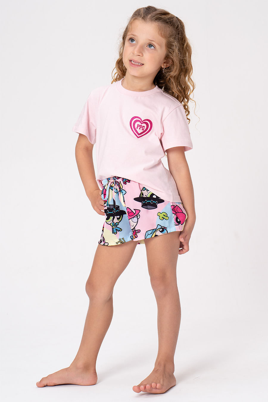PIJAMA CURTO INFANTIL FLORZINHA - SUPERPODEROSAS COWGIRLS