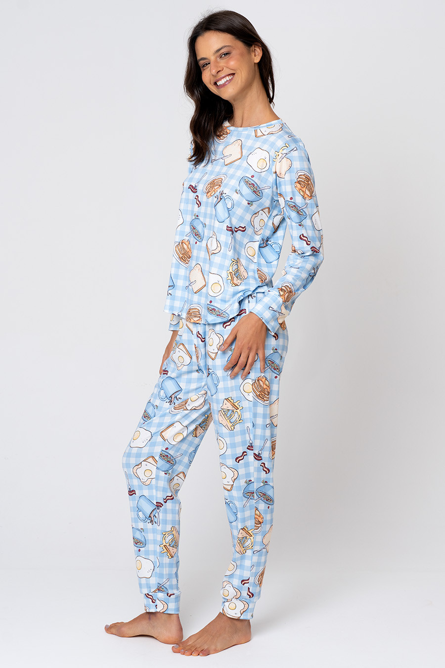 PIJAMA LONGO FEMININO SKIN LIGHT - CAFÉ AMERICANO PIJAMA LONGO FEMININO SKIN LIGHT