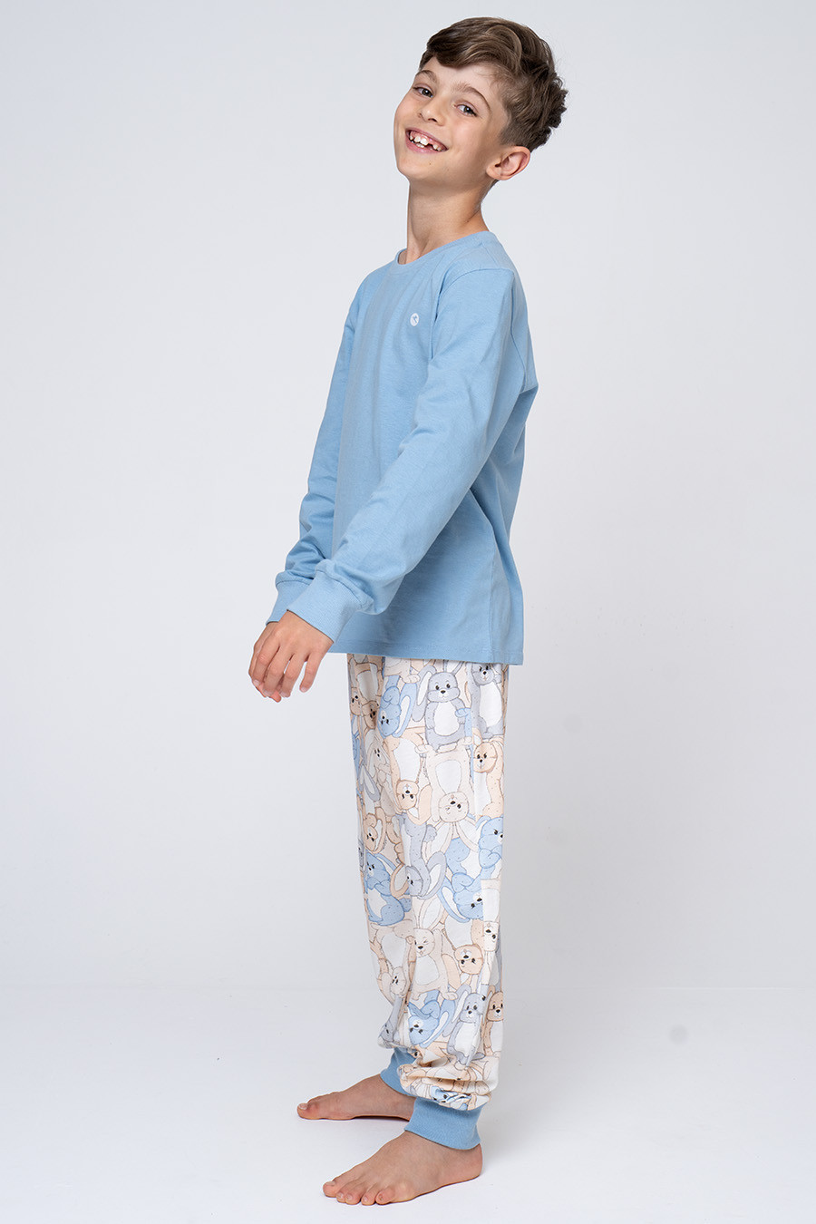 PIJAMA JUVENIL MASCULINO ALGODÃO COELHOS - BOM DIA, PRA QUEM? PIJAMA JUVENIL MASCULINO ALGODÃO COELHOS