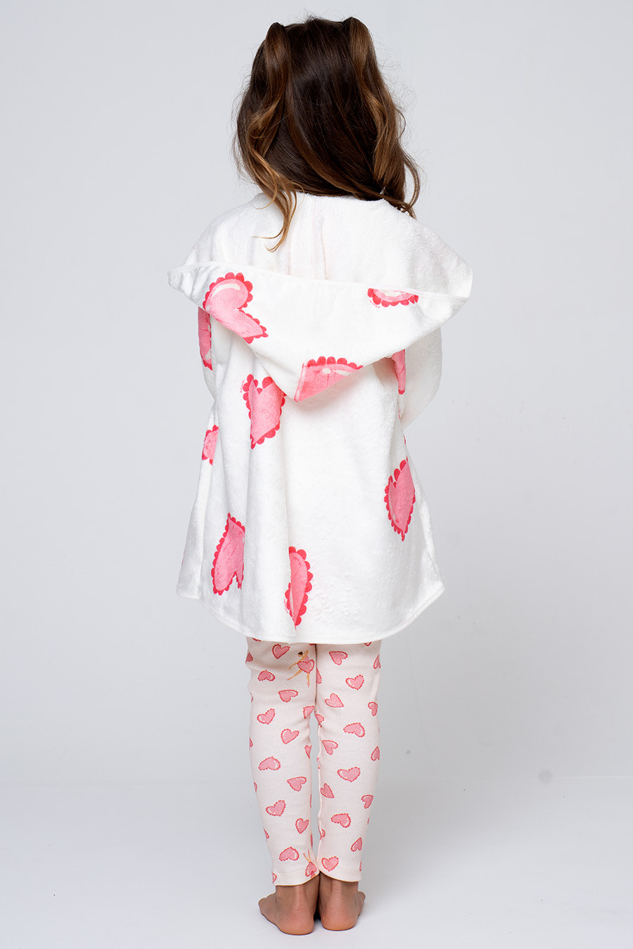 CASACO INFANTIL EM FLEECE CORAÇÕES - BAILARINA