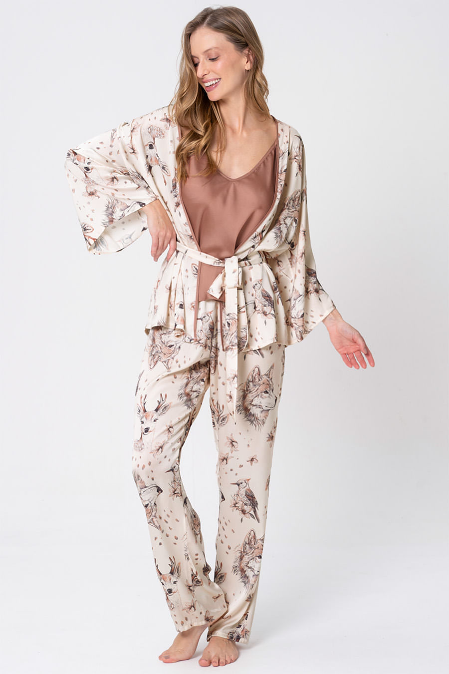 PIJAMA ACETINADO 3 PEÇAS - SERENA PIJAMA ACETINADO 3 PEÇAS - SERENA