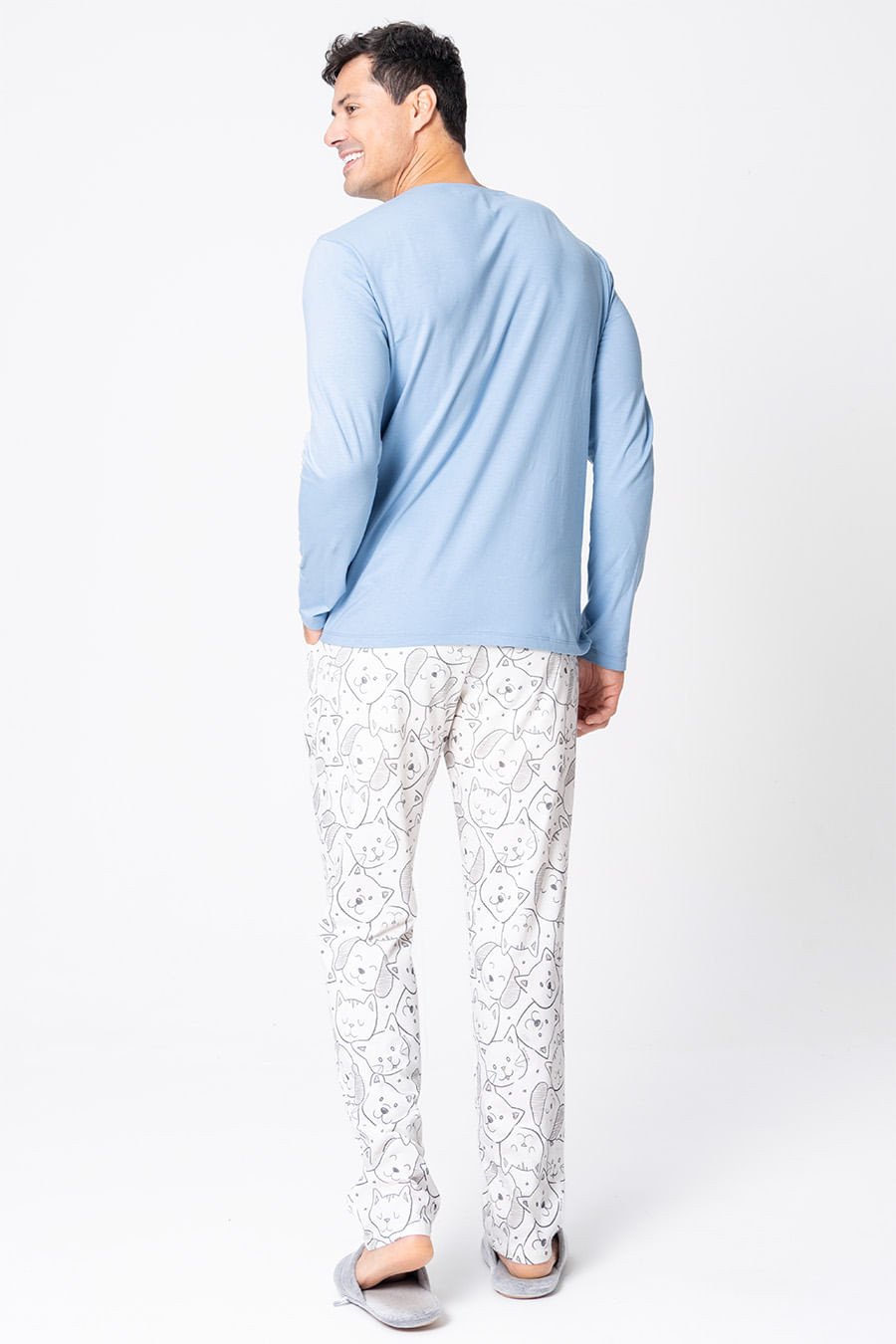 PIJAMA LONGO DE MALHA MASCULINO - PET COLORS PIJAMA LONGO DE MALHA MASCULINO - PET COLORS