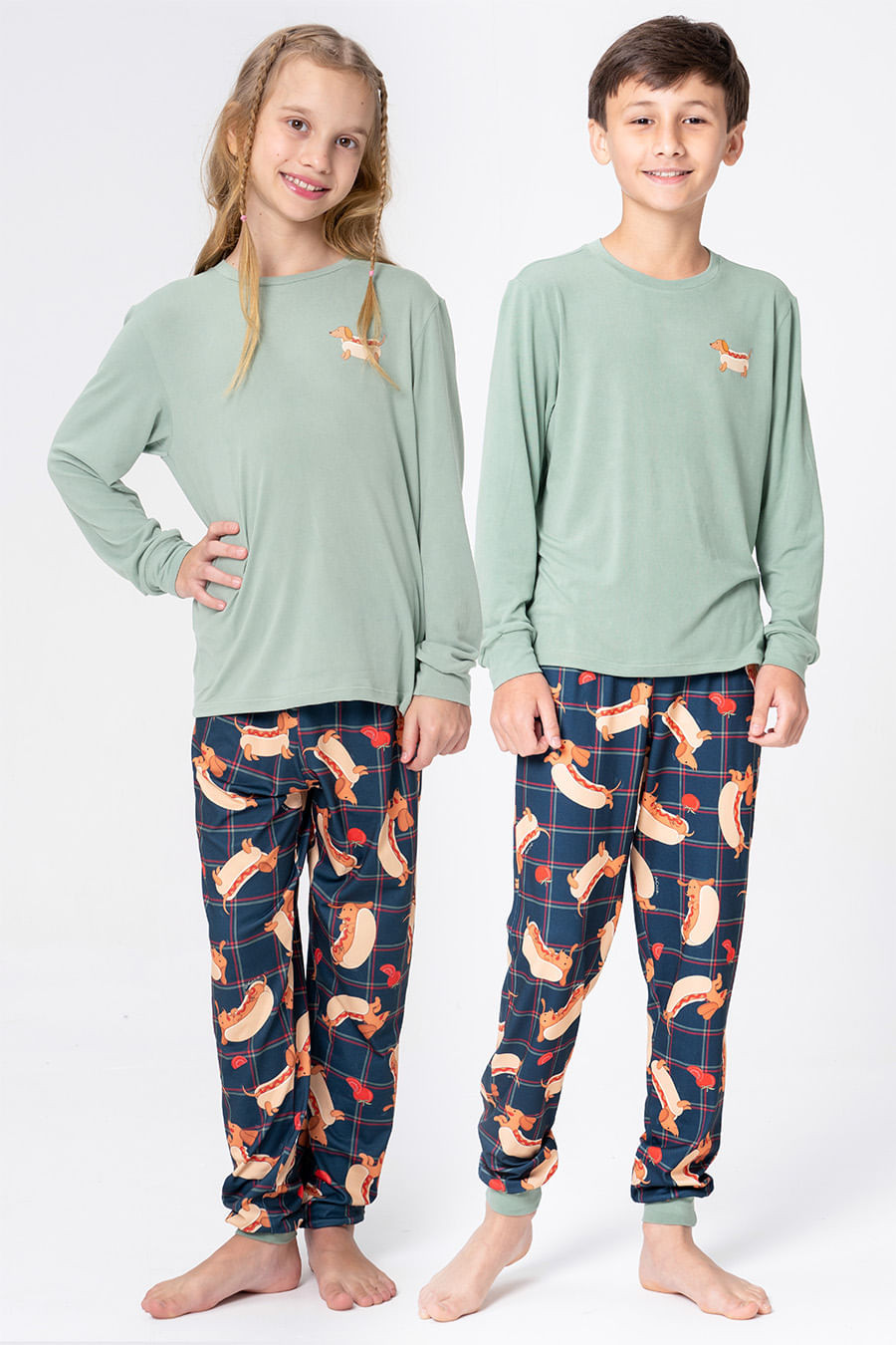 PIJAMA LONGO JUVENIL UNISSEX - HOT DOG PIJAMA LONGO JUVENIL UNISSEX - HOT DOG