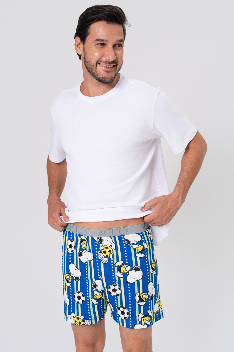 SAMBA CANÇÃO MASCULINA - SNOOPY COPA DETALHES