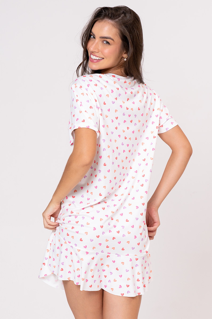 CAMISOLA COM BABADOS CORAÇÕES - GIFTS FÉRIAS