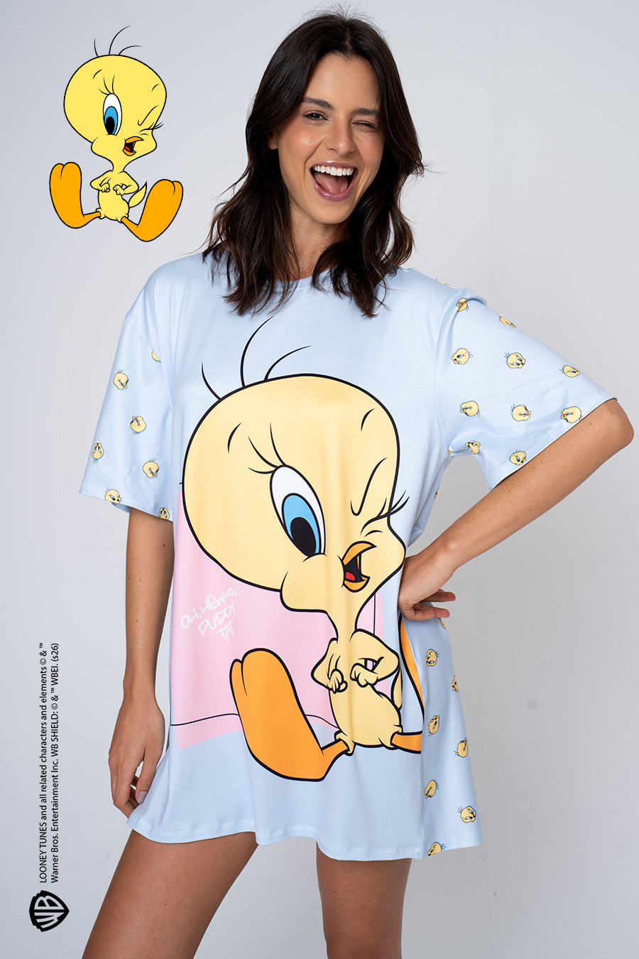 CAMISOLA PIU PIU MANGA CURTA - LOONEY BOX CAMISOLA PIU PIU MANGA CURTA