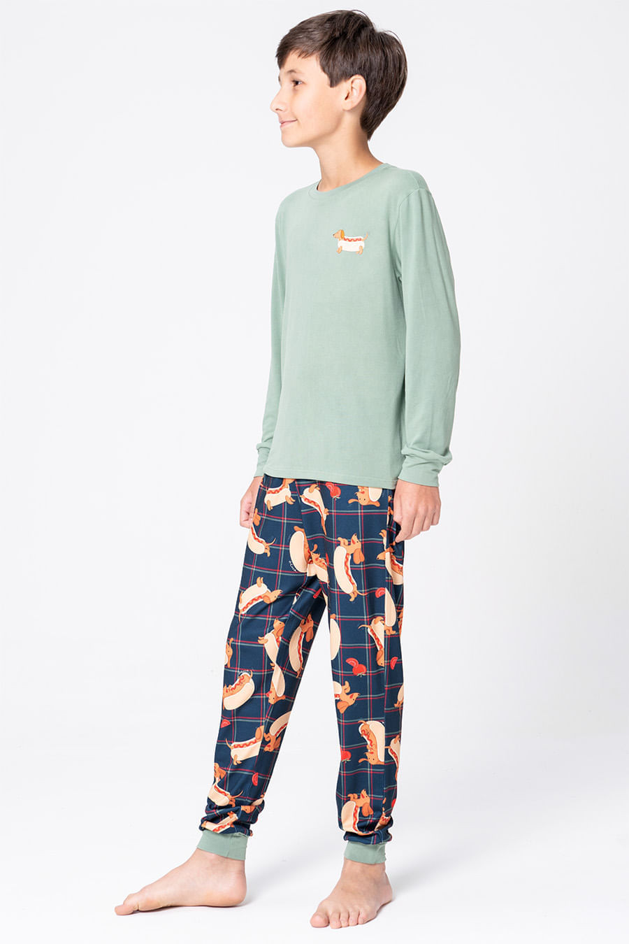 PIJAMA LONGO JUVENIL UNISSEX - HOT DOG PIJAMA LONGO JUVENIL UNISSEX - HOT DOG