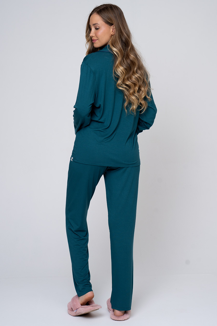 PIJAMA FEMININO AMERICANO EM VISCOSE - CLÁSSICO VISCOSE GREEN LUCK COSTAS