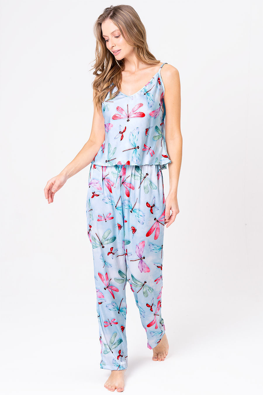 PIJAMA ACETINADO DE ALÇAS - LIBÉLULA PIJAMA ACETINADO DE ALÇAS - LIBÉLULA