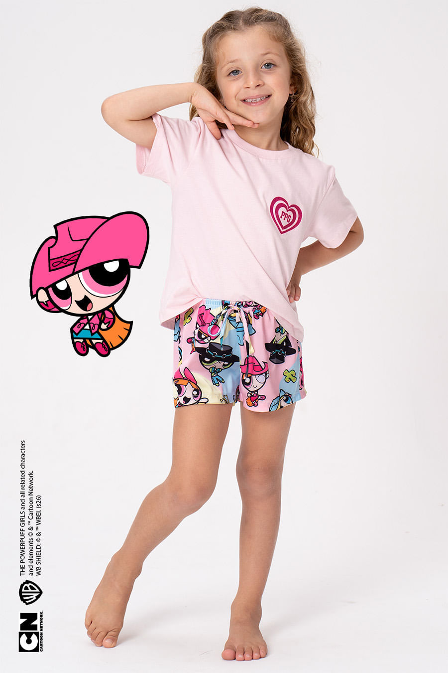 PIJAMA CURTO INFANTIL FLORZINHA - SUPERPODEROSAS COWGIRLS