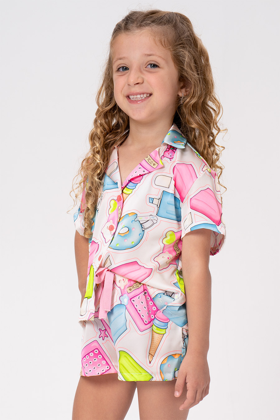 PIJAMA AMERICANO ACETINADO INFANTIL - CUTE PAPER PIJAMA AMERICANO ACETINADO INFANTIL - CUTE PAPER