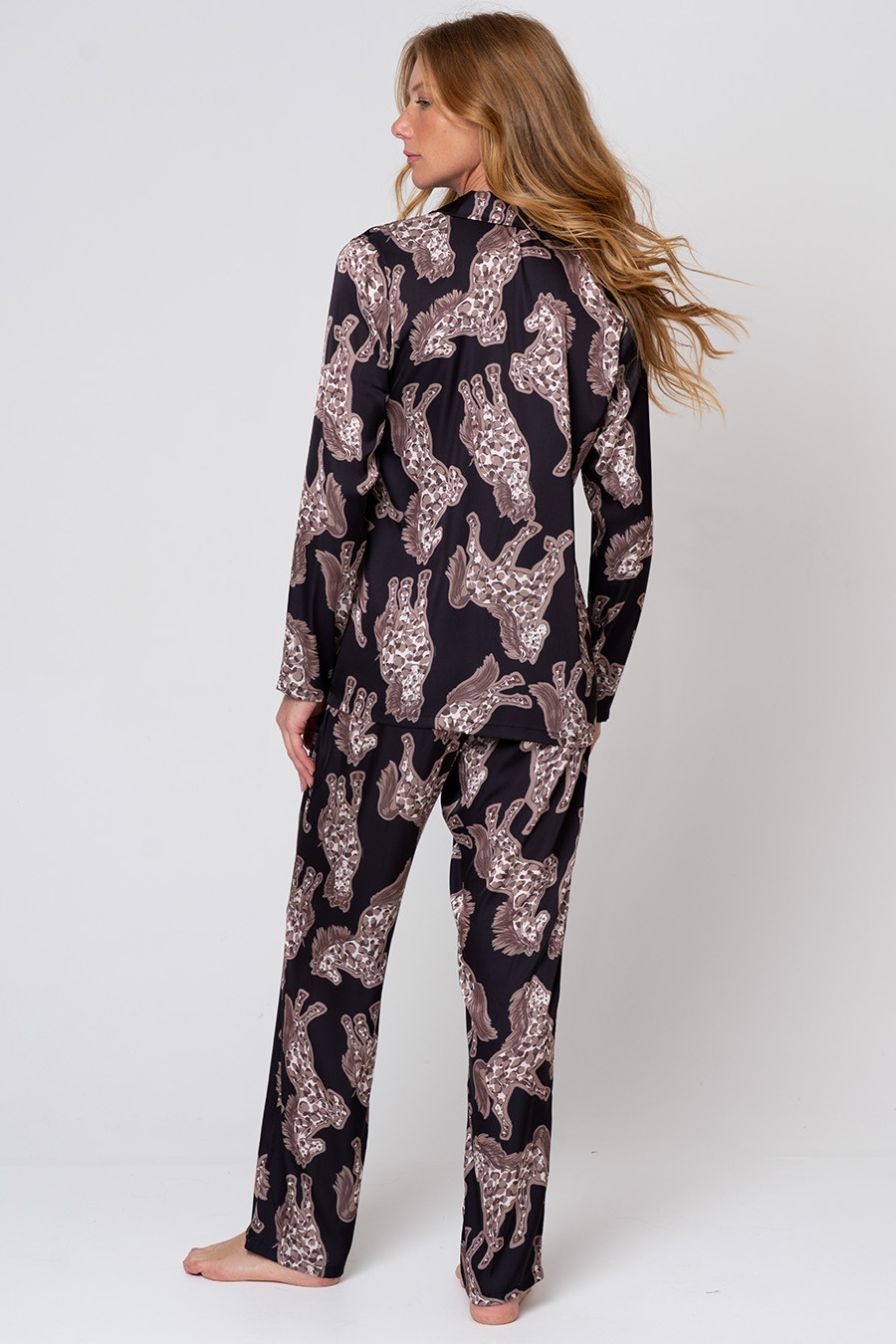 PIJAMA AMERICANO TOQUE DE SEDA FEMININO - NOBRE PRINT COSTAS