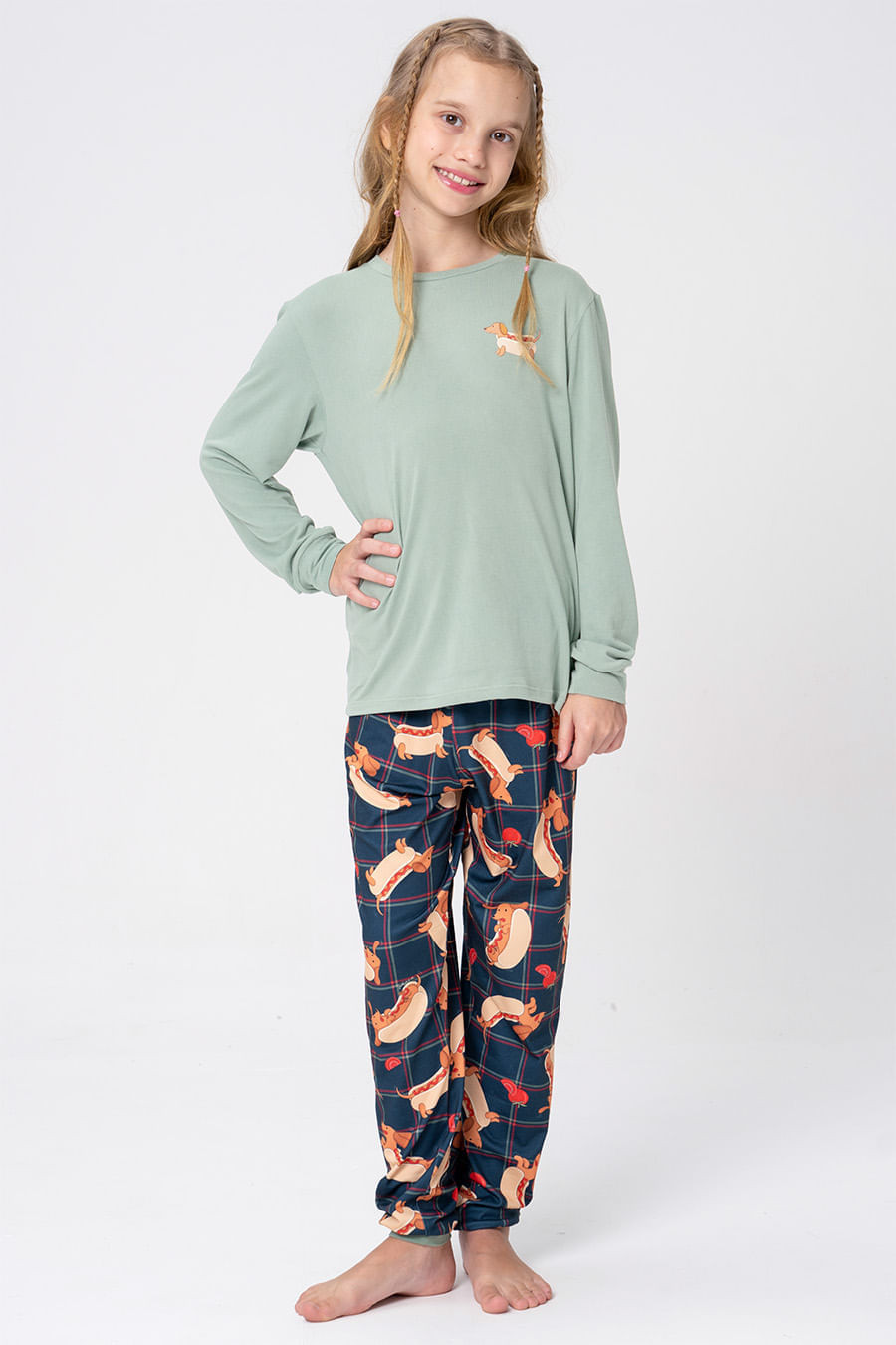 PIJAMA LONGO JUVENIL UNISSEX - HOT DOG PIJAMA LONGO JUVENIL UNISSEX - HOT DOG