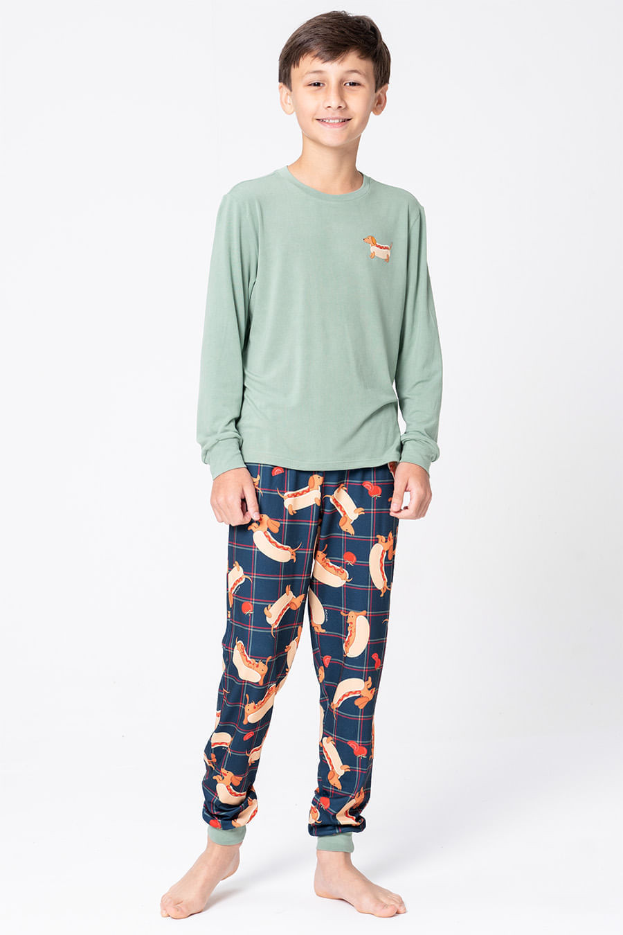 PIJAMA LONGO JUVENIL UNISSEX - HOT DOG PIJAMA LONGO JUVENIL UNISSEX - HOT DOG