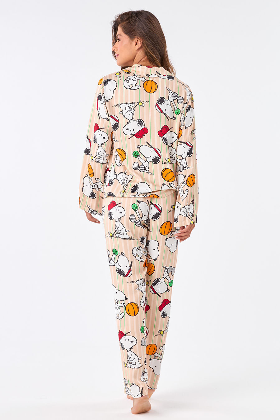 PIJAMA AMERICANO ACETINADO LONGO - SNOOPY SPORTS PIJAMA AMERICANO ACETINADO LONGO - SNOOPY SPORTS