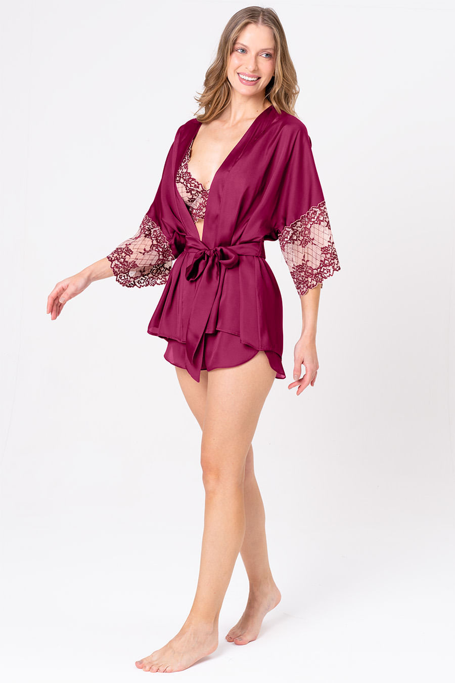 SHORT DOLL KIMONO ACETINADO - CLÁSSICOS ACETINADOS ROSA RUBI SHORT DOLL KIMONO ACETINADO - CLÁSSICOS ACETINADOS ROSA RUBI