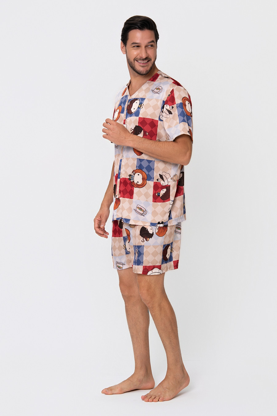 PIJAMA CURTO DE BOTÃO UNISSEX - FRIENDS LADO HOMEM