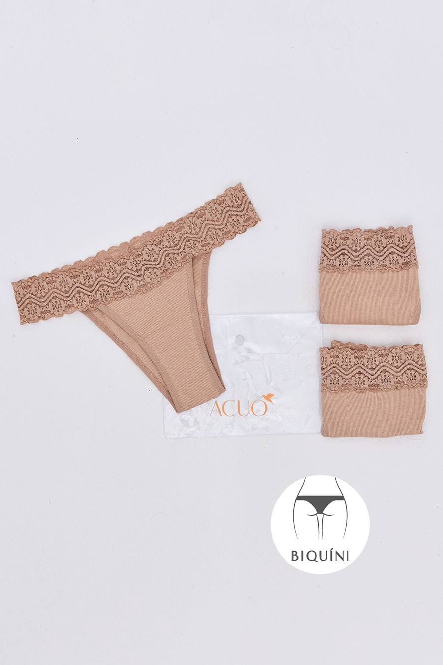 KIT CALCINHAS NUDE BÍQUINI - ETERNO LINGERIE KIT CALCINHAS NUDE BÍQUINI - ETERNO LINGERIE