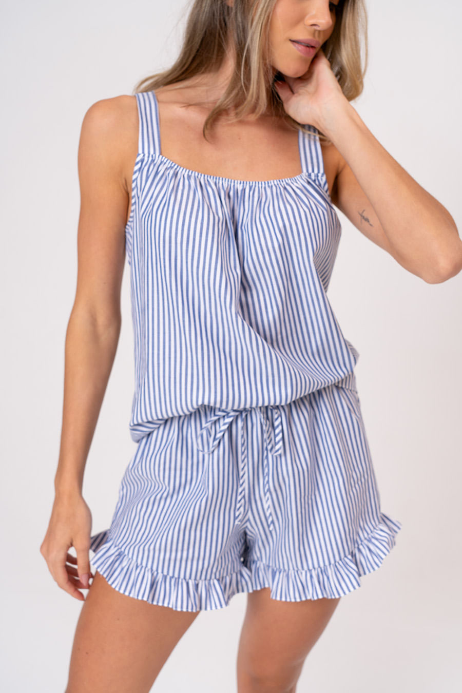 PIJAMA DE BABADOS CAMBRAIA - CLÁSSICO ILHAS GREGAS PIJAMA DE BABADOS CAMBRAIA - CLÁSSICO ILHAS GREGAS