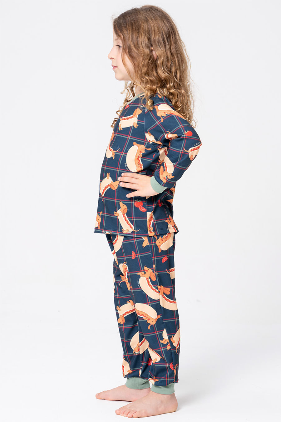 PIJAMA LONGO INFANTIL UNISSEX - HOT DOG PIJAMA LONGO INFANTIL UNISSEX - HOT DOG