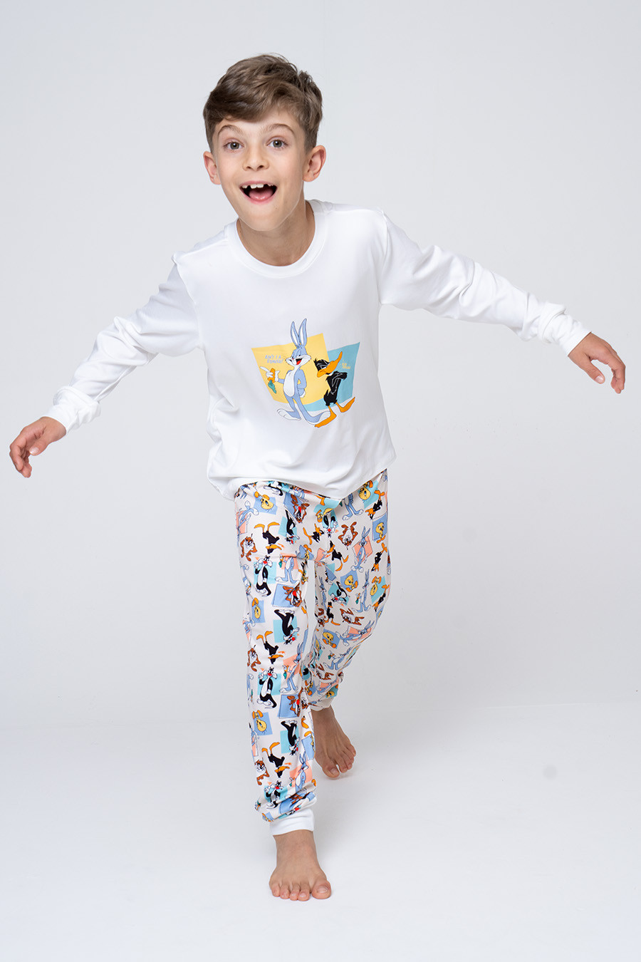PIJAMA JUNVEIL UNISSEX ESTAMPADO - LOONEY BOX PIJAMA JUNVEIL UNISSEX ESTAMPADO