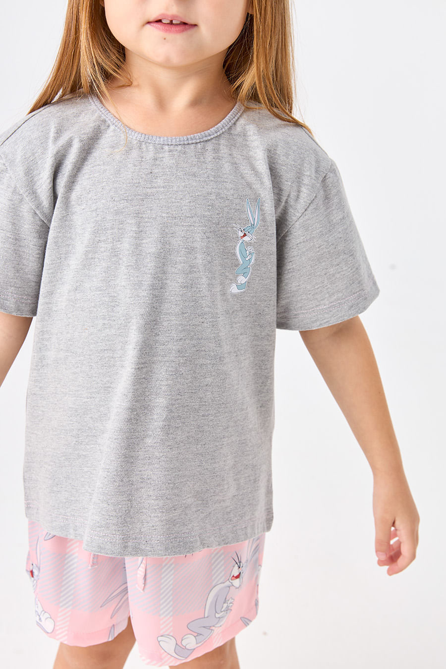 PIJAMA CURTO ALGODÃO E SHORT ACETINADO INFANTIL - PERNALONGA CLUB PIJAMA CURTO ALGODÃO E SHORT ACETINADO INFANTIL - PERNALONGA CLUB