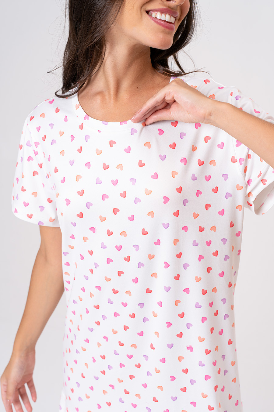 CAMISOLA COM BABADOS CORAÇÕES - GIFTS FÉRIAS