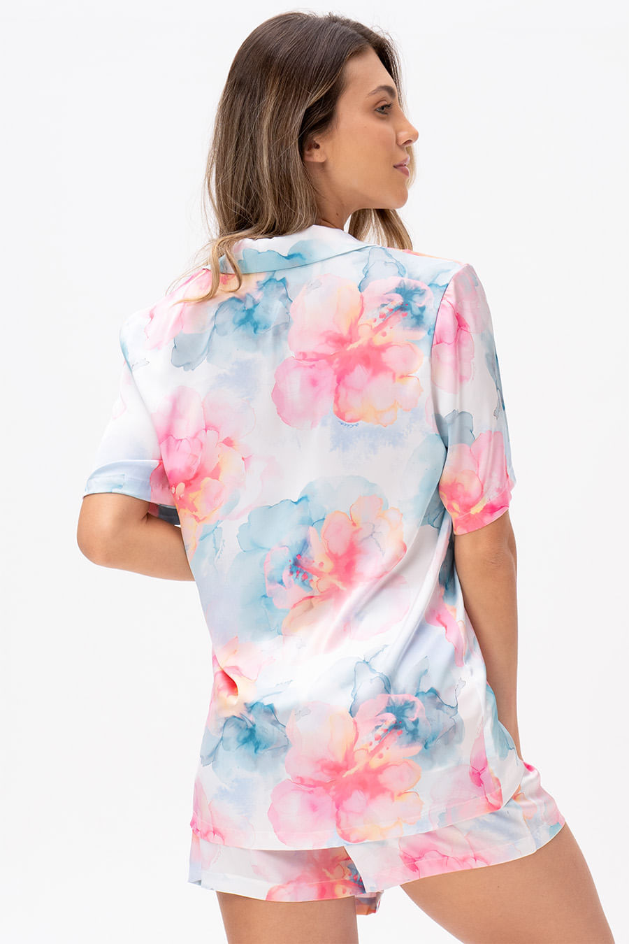 PIJAMA AMERICANO ACETINADO CURTO - SUNSET PIJAMA AMERICANO ACETINADO CURTO - SUNSET