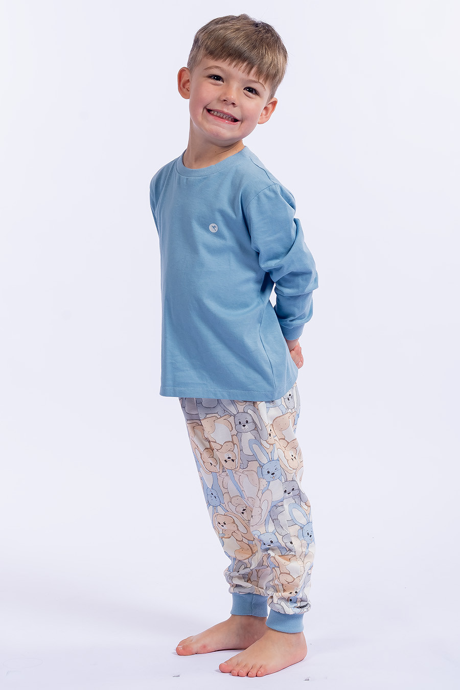 PIJAMA MASCULINO INFANTIL ALGODÃO COELHOS - BOM DIA, PRA QUEM? PIJAMA MASCULINO INFANTIL ALGODÃO COELHOS