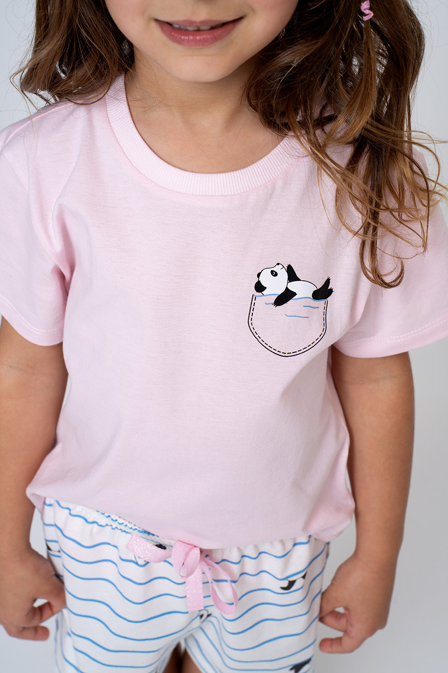 PIJAMA CURTO FEMININO INFATIL - PANDA SPLASH