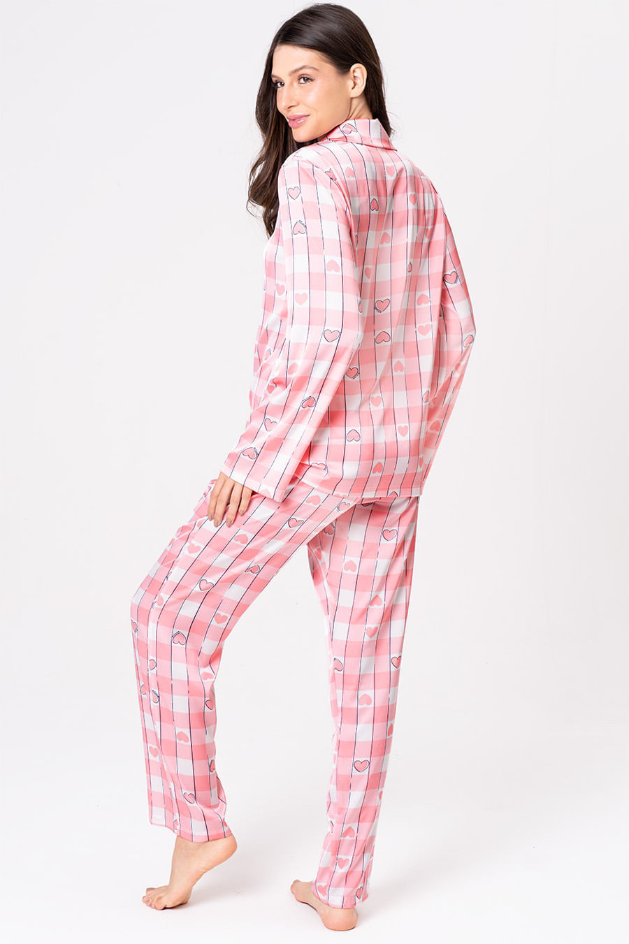 PIJAMA AMERICANO ACETINADO LONGO - PINKNIC PIJAMA AMERICANO ACETINADO LONGO - PINKNIC