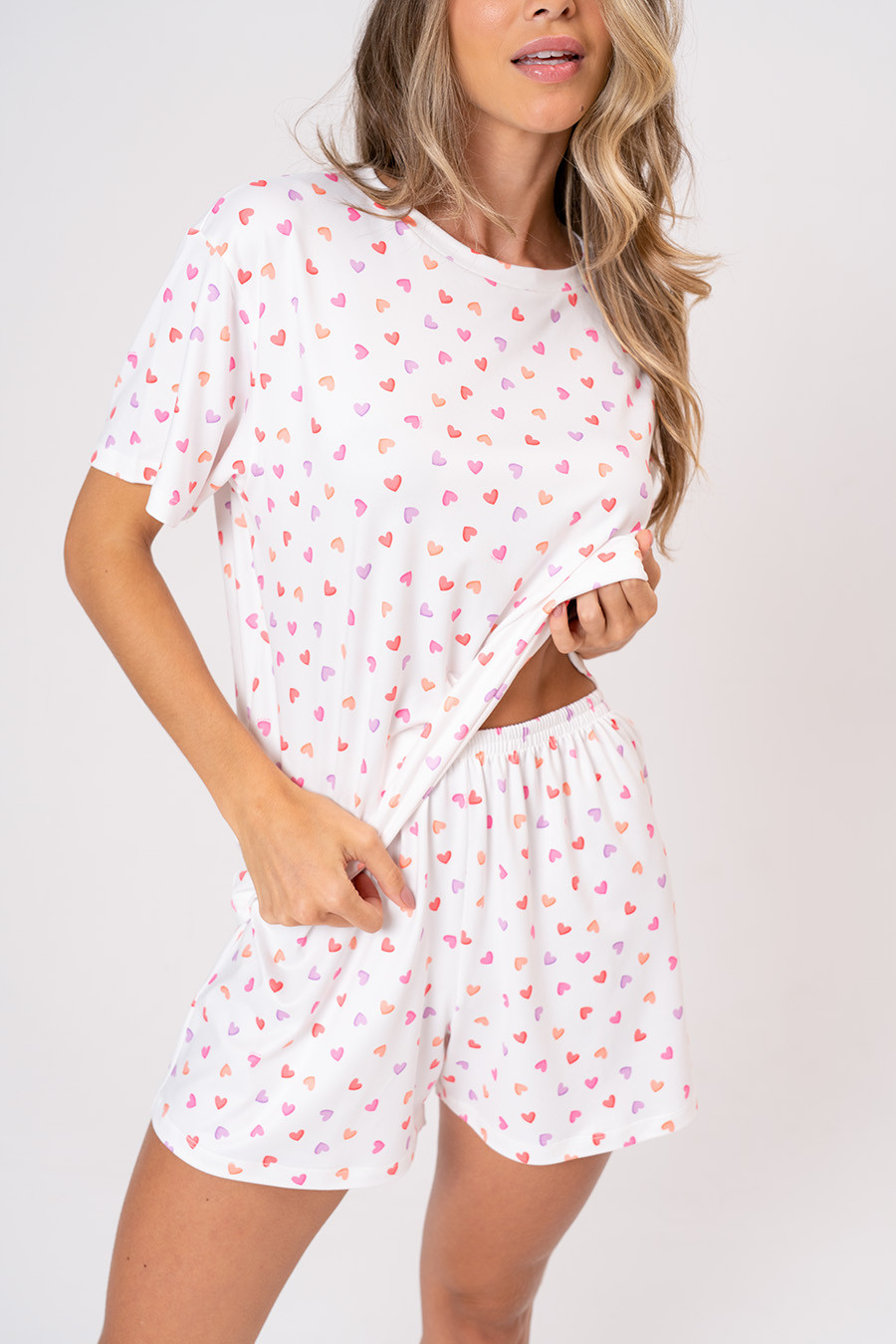 PIJAMA CURTO CORAÇÕES - GIFTS FÉRIAS