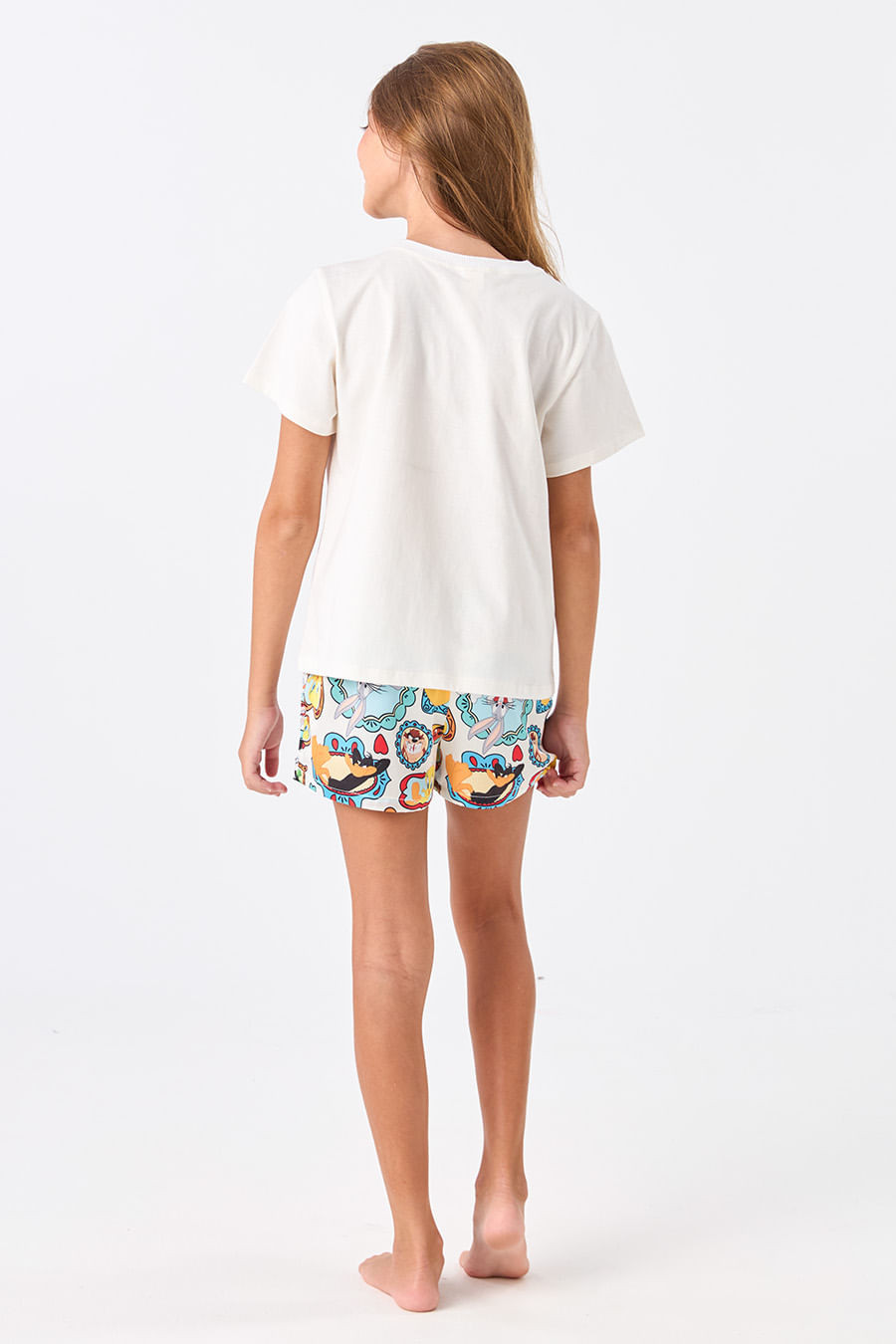 PIJAMA CURTO ALGODÃO E SHORT ACETINADO JUVENIL - LOONEY TUNES SHOW PIJAMA CURTO ALGODÃO E SHORT ACETINADO JUVENIL - LOONEY TUNES SHOW