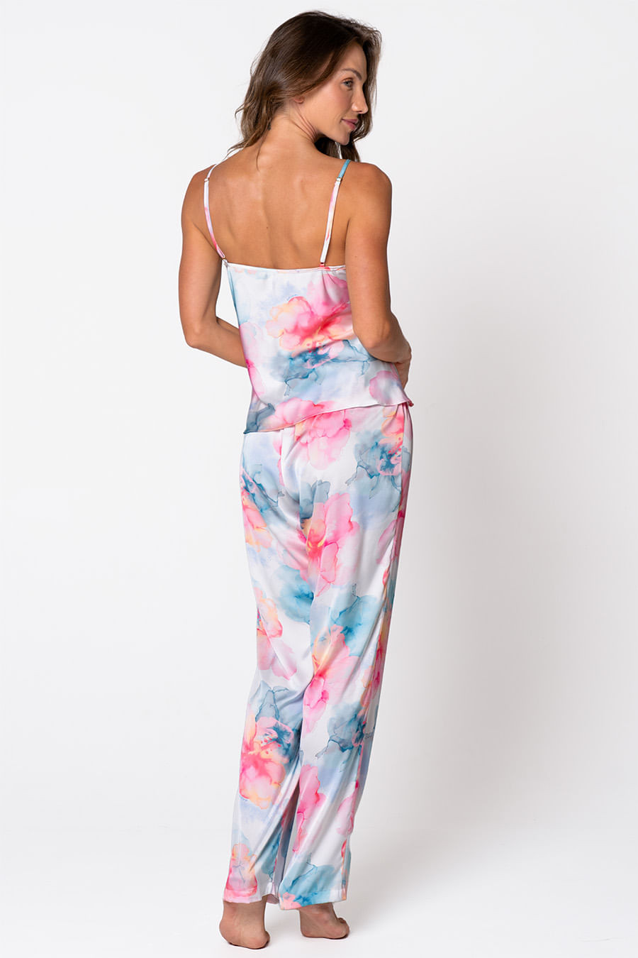 PIJAMA FEMININO ACETINADO DE ALÇAS - SUNSET PIJAMA FEMININO ACETINADO DE ALÇAS - SUNSET