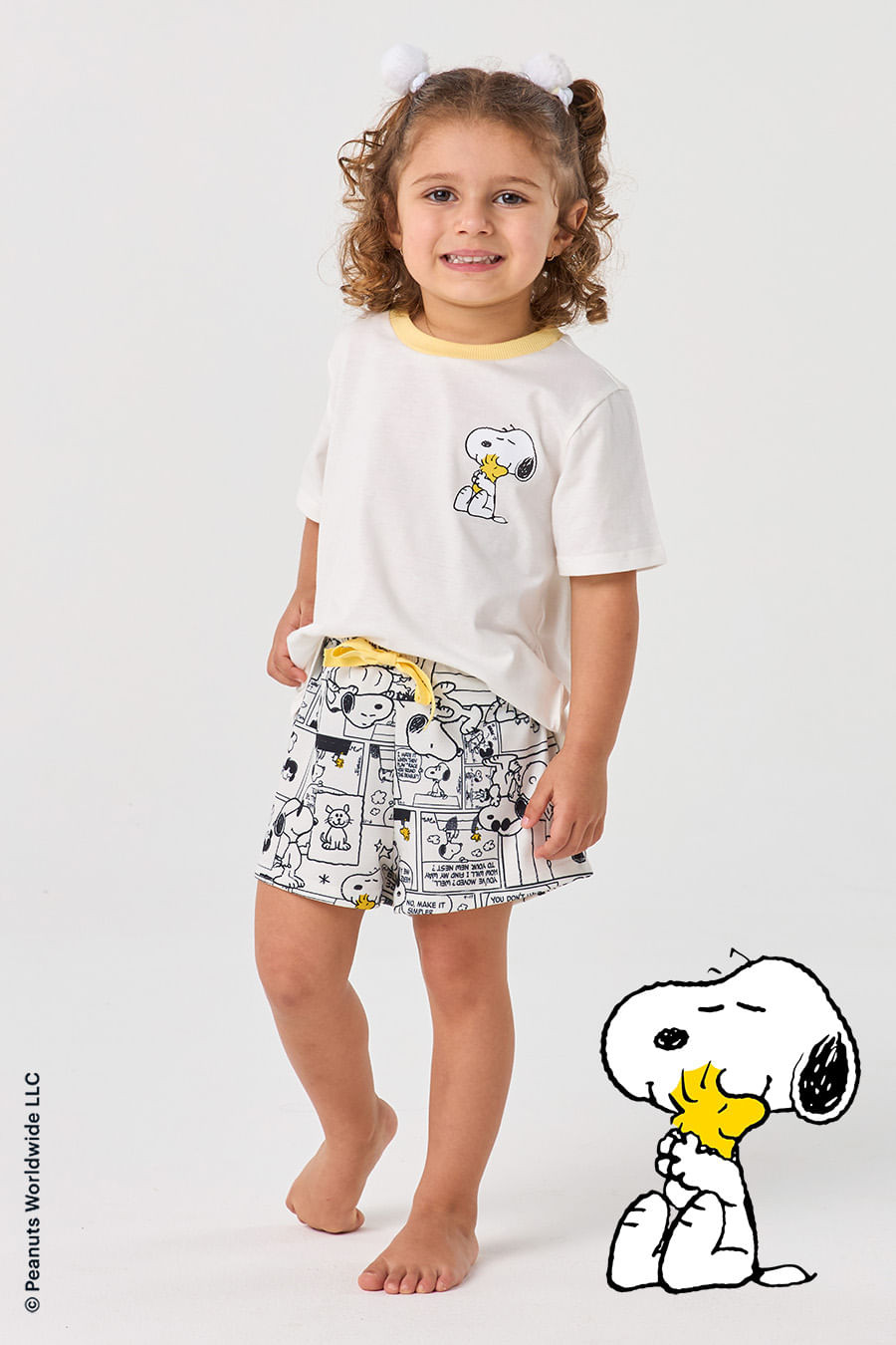 PIJAMA CURTO INFANTIL MENINA - SNOOPY P&B PIJAMA CURTO INFANTIL MENINA - SNOOPY P&B