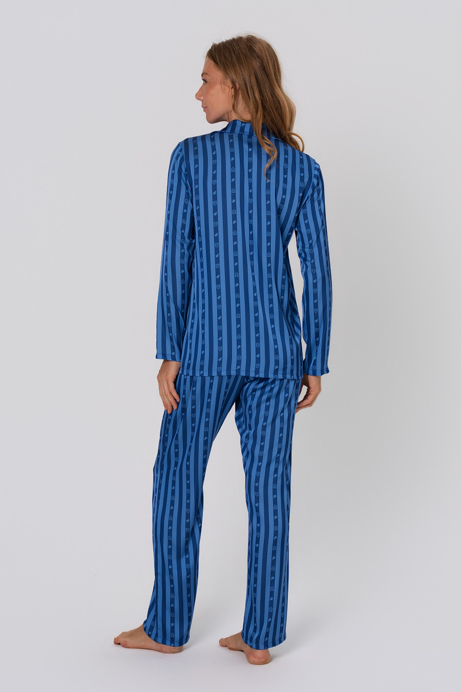 PIJAMA LONGO AMERICANO ACETINADO CORVINAL COSTAS