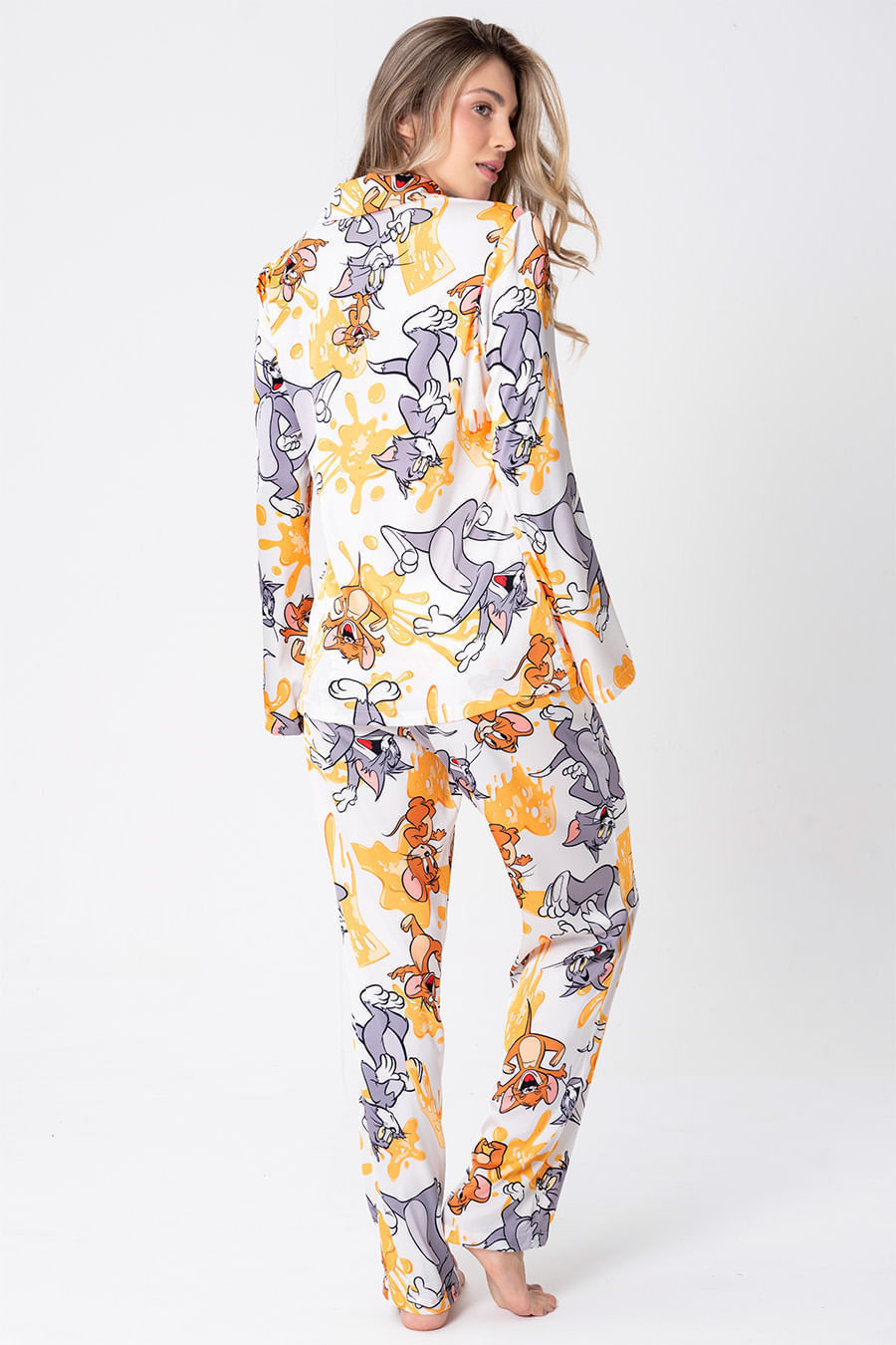 PIJAMA AMERICANO ACETINADO LONGO - DIGA CHEESE PIJAMA AMERICANO ACETINADO LONGO - DIGA CHEESE