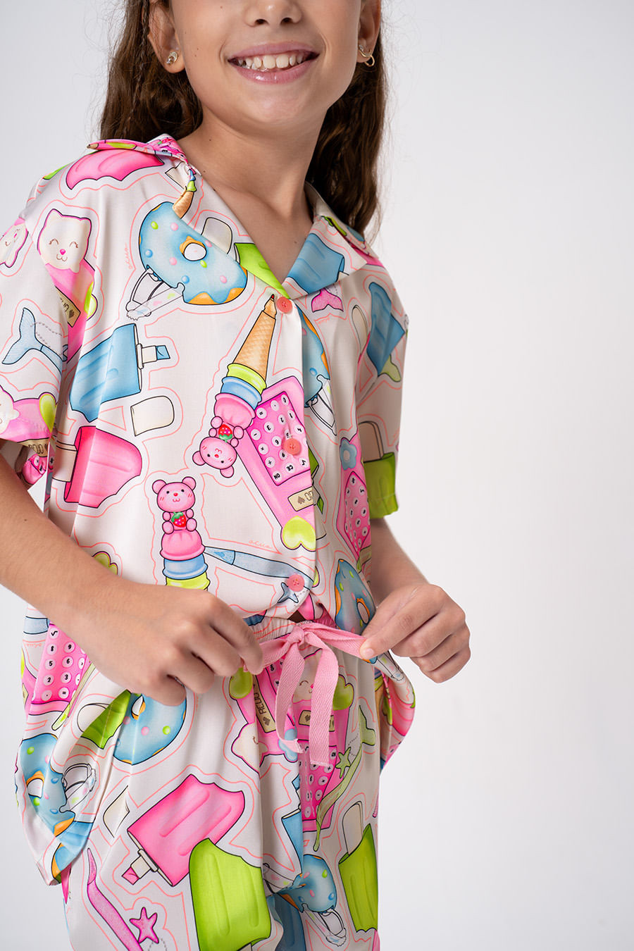 PIJAMA AMERICANO ACETINADO JUVENIL - CUTE PAPER PIJAMA AMERICANO ACETINADO JUVENIL - CUTE PAPER