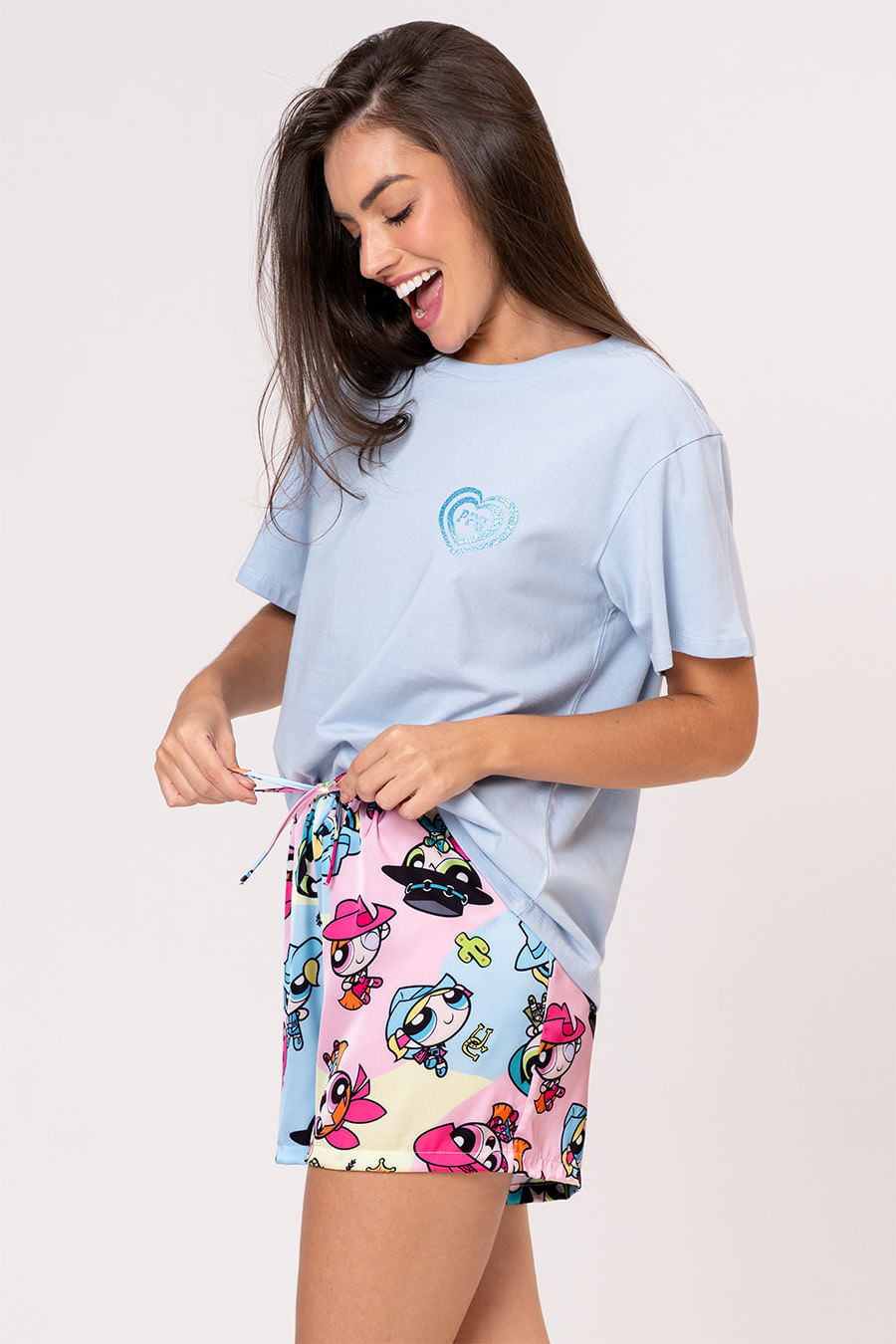 PIJAMA CURTO FEMININO LINDINHA - SUPERPODEROSAS COW GIRLS PIJAMA CURTO FEMININO LINDINHA - SUPERPODEROSAS COW GIRLS