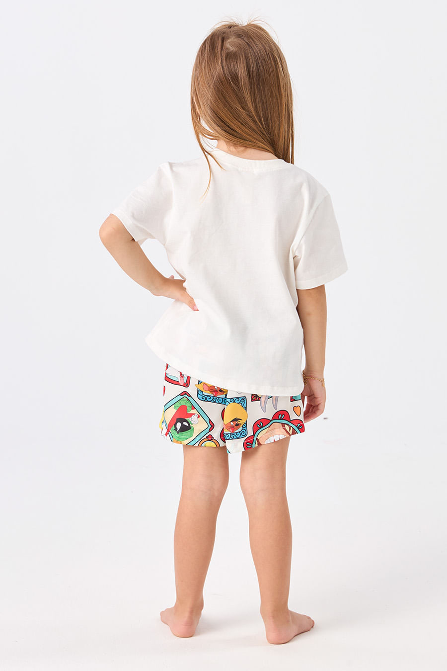 PIJAMA CURTO ALGODÃO E SHORT ACETINADO INFANTIL - LOONEY TUNES SHOW PIJAMA CURTO ALGODÃO E SHORT ACETINADO INFANTIL - LOONEY TUNES SHOW