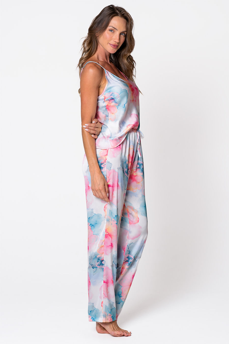 PIJAMA FEMININO ACETINADO DE ALÇAS - SUNSET PIJAMA FEMININO ACETINADO DE ALÇAS - SUNSET