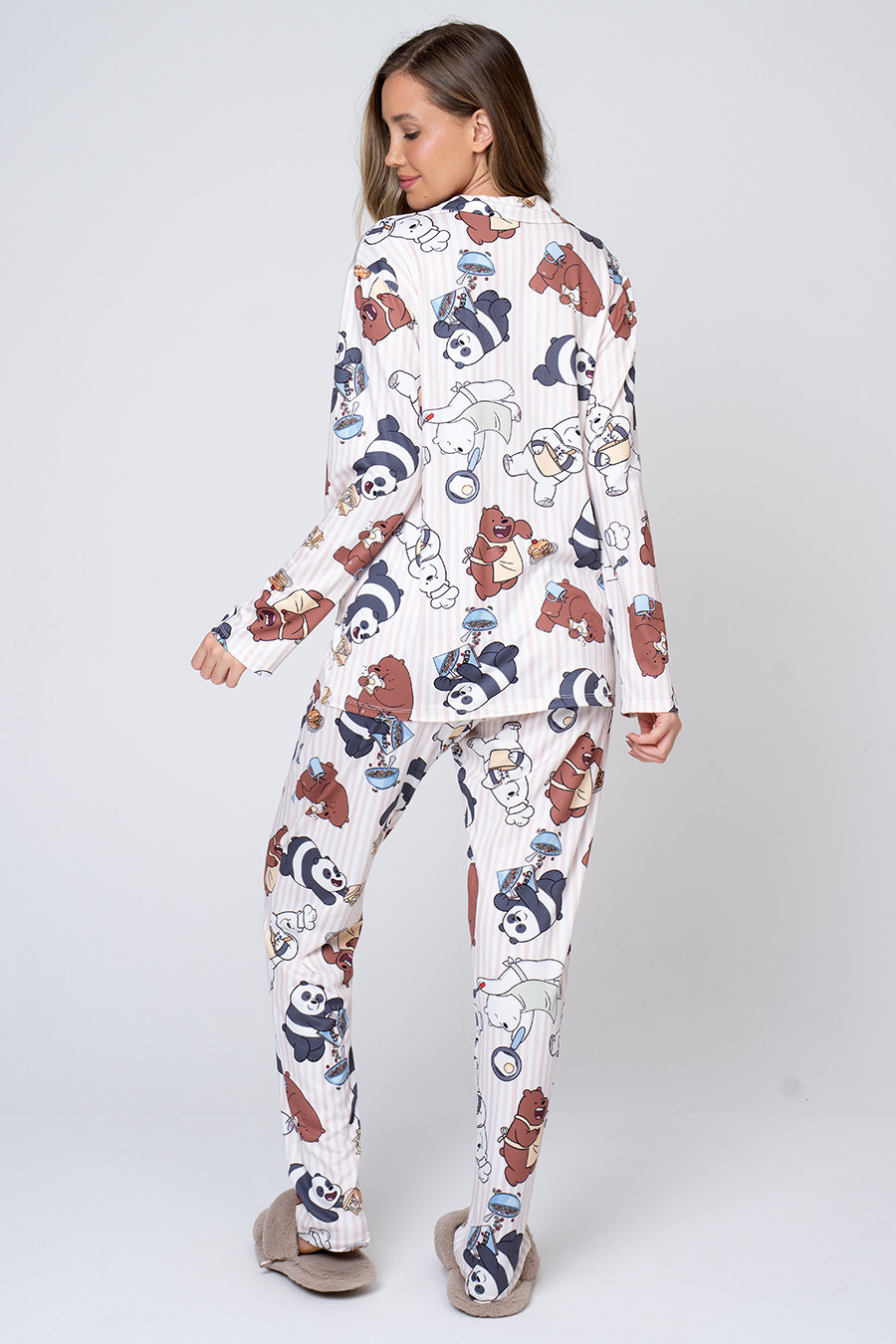 PIJAMA AMERICANO SKIN LIGHT FEMININO - URSOS SEM CURSO CAFÉ DE DOMINGO COSTAS