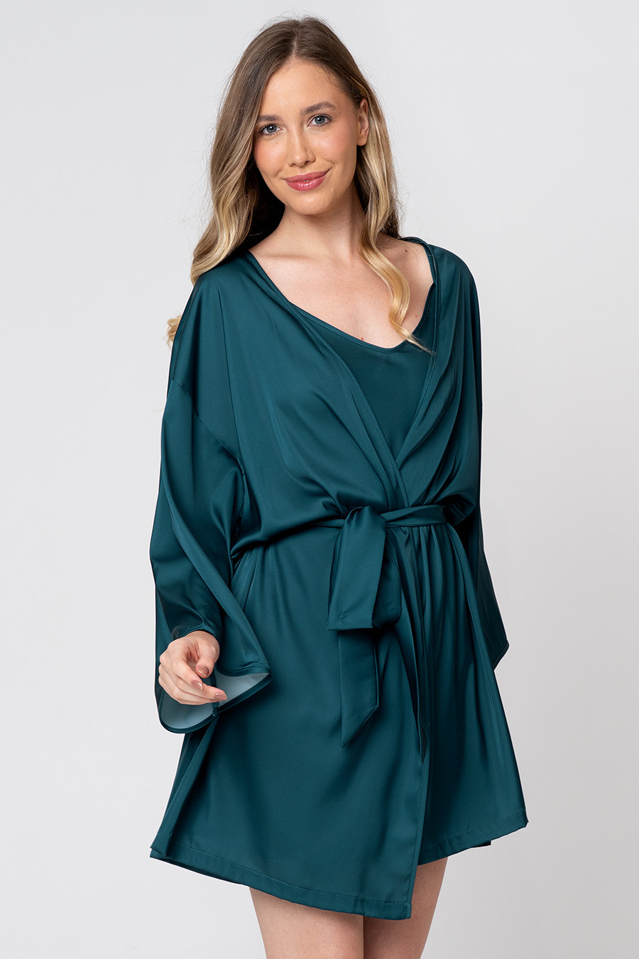 ROBE FEMININO TOQUE DE SEDA - CLÁSSICO ACETINADO GREEN LUCK FRENTE 1