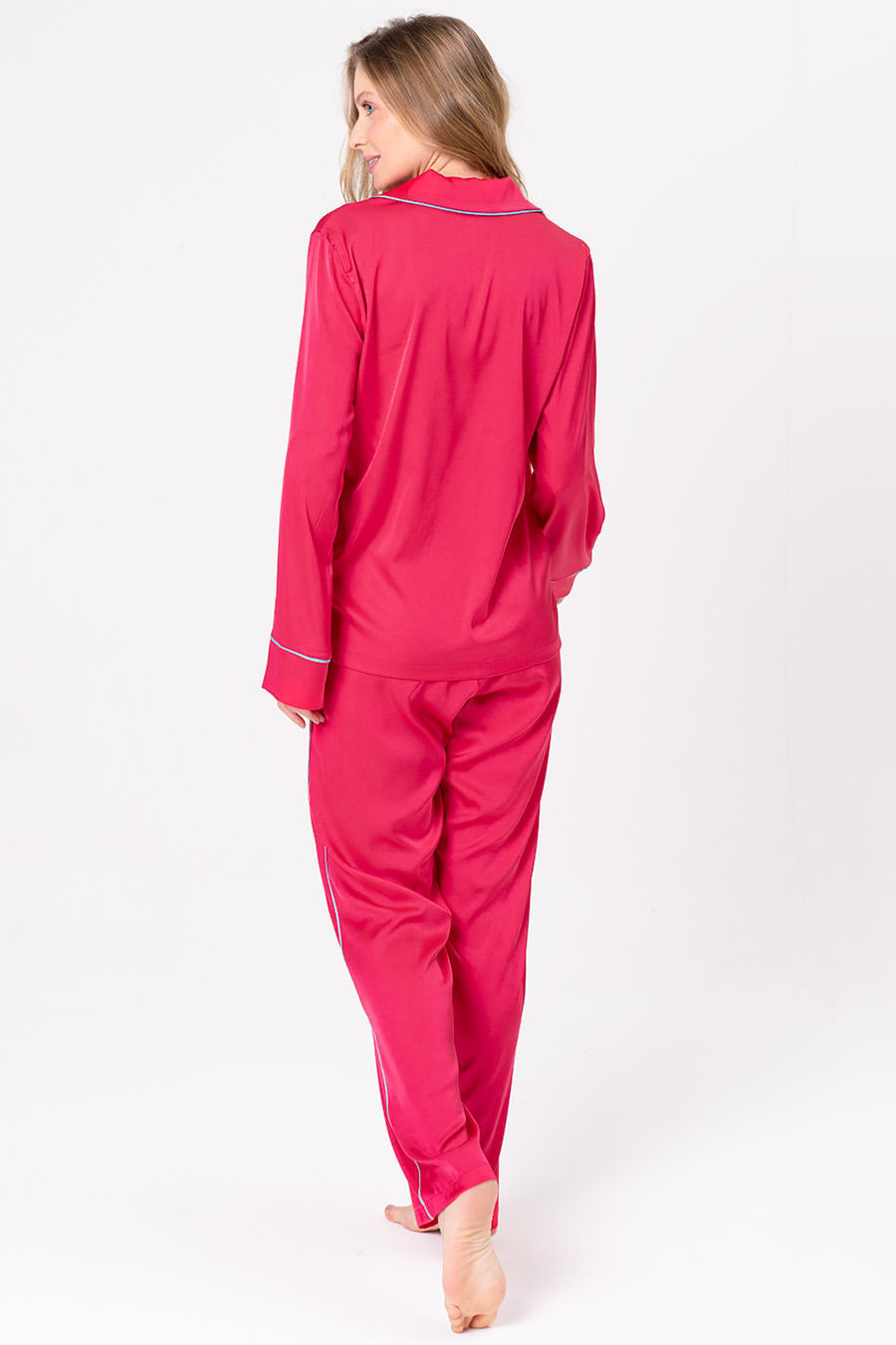 PIJAMA AMERICANO LONGO ACETINADO - LIBÉLULA PIJAMA AMERICANO LONGO ACETINADO - LIBÉLULA