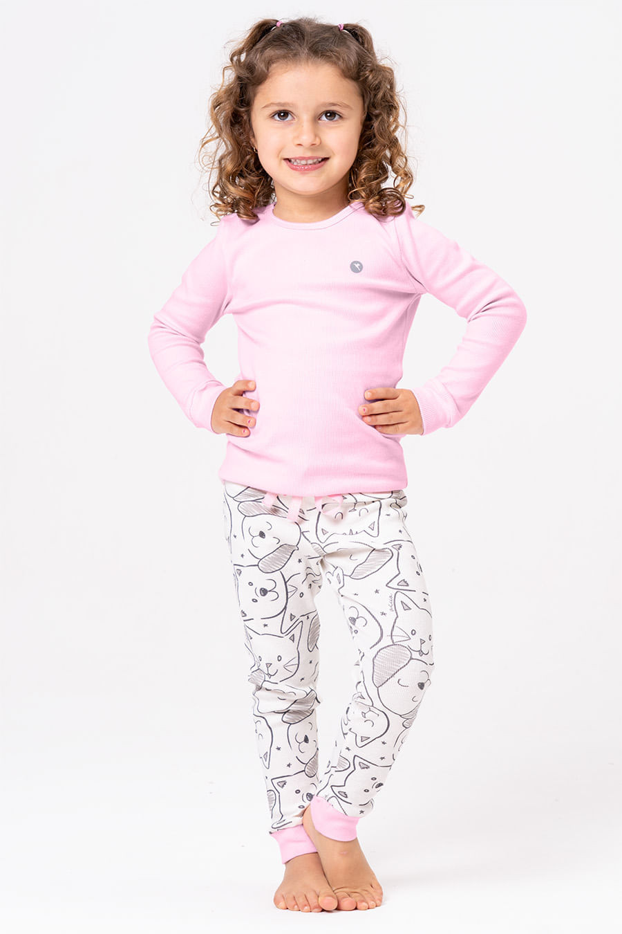 PIJAMA DE RIBANA LONGO INFANTIL - PET COLORS
